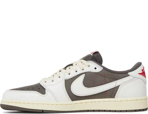 Tênis Air Jordan 1 Low Travis Scott - Marrom/Branco "Reverse Mocha"